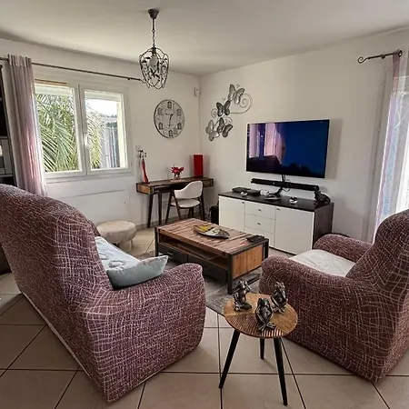 Апартаменты Biscarrosse-villa Classee 3 Etoiles, 4 Personnes, 2 Chambres, 2 Sdb, Entre Lacs Et Ocean, Grande Piscine Privee Ouverte En Saison Бискаррос